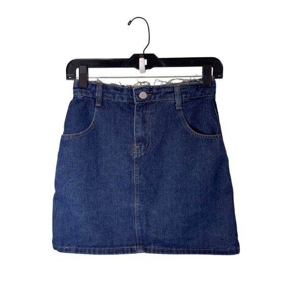 Jeans Fashion blue denim mini A-line skirt size 2 - Picture 2 of 5